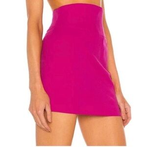 DUNDAS Vibrant Fuchsia High-Waist Mini Skirt